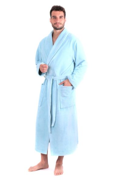 TAMPA dlouhý župan s šálovým límcem - Světle modrá, vel. S, galerie